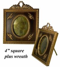 Antique French Empire Frame, Napoleonic Eagle Applique (4), Wreath Top, Easel Bk picture