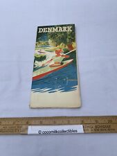 Vintage 1951 Travel Brochure Denmark Fold Open Map Meals Hotels Pictures Beaches picture