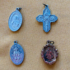 4 Vtg Religious Christian Medals Ifnfant Jesus Of Prague Our Lady Of Carmel Mary picture