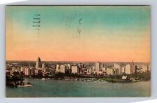 Miami FL-Florida, Miami Skyline, Ocean Side, Antique Vintage Souvenir Postcard picture
