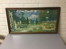 ANTIQUE VTG LARGE RECTANGULAR FRENCH PROVENCIAL CARVED WOOD FRAME 30 X 16” BEAUT picture