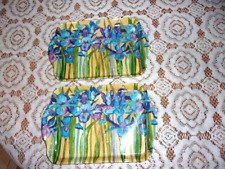 Colorful Iris Design Set of 2 Small Rectangular Melamine Appetizer Trays picture