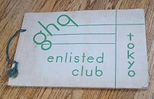 1940's GHQ ENLISTED CLUB TOKYO OCCUPIED JAPAN book W Photos MILITARY MEMORABILIA picture