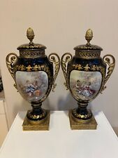 Large Sevres style porcelain urns picture