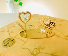 Mascot Butterfly & Heart 24k Gold Plated Austrian Crystals Birthday Gift Girls picture
