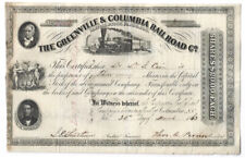 RARE CIVIL WAR Confederate SC. 1863 “Greenville & Columbia Railroad Co.” Cert. picture