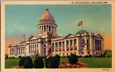 Arkansas AR Little Rock State Capitol Postcard Vintage 1930-1945 Linen picture