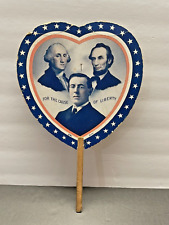 WWI Era Advertising Fan Featuring Presidents Washington, Lincoln & Wilson picture