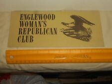 WOMAN'S REPUBLICAN CLUB of Englewood, NJ 1974 Meeting Handbill EAGLE SHEILD Logo picture