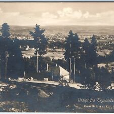 c1910s Norway RPPC View From Tryvandsbanen Railway Depot Real Photo A163 picture