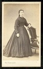 Photog CDV. Toulouse; a woman poses; vintage albumen print c.1866/68  picture
