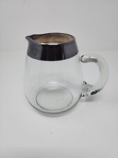 Vintage MCM Dorothy Thorpe Silver Band Cocktail Pitcher picture