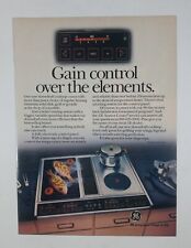 GE Downdraft Cooktop Stove Grill Burners Kitchen Vtg Colorful Poster Print Ad picture