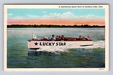 Buckeye Lake OH-Ohio, Sightseeing Speed Boat Buckeye Lake, Vintage Postcard picture