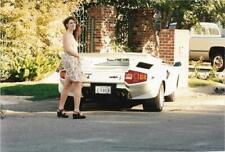 LAMBORGHINI GIRL Found PHOTO Color PRETTY WOMAN Snapshot VINTAGE Car 910 14 C picture
