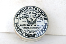 Antique Betel Nut Toothpaste Pot Treachers & Co Ltd Bombay Chemists Poona Supa