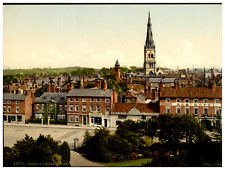 England. Newark. General view. Vintage photochrome by P.Z, photochrome Zurich picture