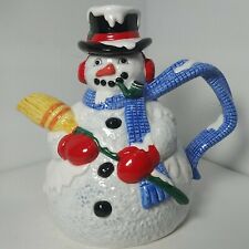 Department 56 Retired Snowflake the Snowman Tea Pot Winter Decor 6.5