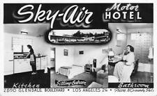 RPPC SKY-AIR Glendale Blvd LOS ANGELES Roadside Motel c1940s Vintage Postcard picture