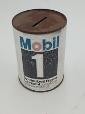 Vintage Mobile Oil Tin Coin Bank NASCAR Daytona 500 picture