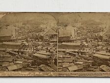 Stereoview Photo Looking Down Chukiang River Population Canton China picture