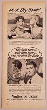 1946 Print Ad Vaseline Hair Tonic Man with Dry Scalp & Girlfriend picture
