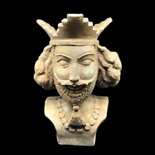 ANCIENT NEAR EASTERN KING OF PERSIA BRONZE HEAD SCULPTURE MUSEUM QUALITY picture