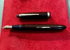 Sheaffer Admiral Brown & Gold Lever-Filler Fountain Pen - 14kt M Nib - 1940's picture