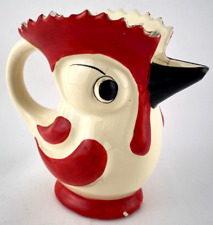 Vintage Ditmar Urbach Art Deco Rooster Chicken Bird Ceramic Pitcher 7.5