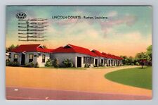 Ruston LA-Louisiana, Lincoln Courts, Advertisement, Vintage c1943 Postcard picture