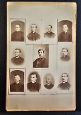 Antique Cabinet Card Photo Collage of Priests Religious Clergy c1900 picture