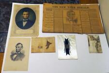 PRESIDENT ABRAHAM LINCOLN ARTIFACT COLLECTION INCLUDING FUNERAL MOURNING PIN picture