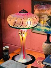 Authentic Carl Radke Phoenix Studios large Cherry Blossom art glass Lamp picture