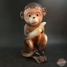 Rare Tilso Monumental Ceramic Ceramic Monkey With Banana, Hand Painted picture