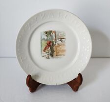 ANTIQUE LITTLE RED RIDING HOOD & sleeping Wolf CHILDS ALPHABET PLATE  POTTERY picture