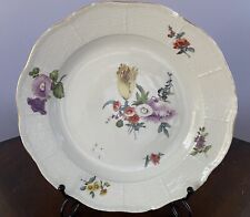 Antique Meissen Hand-Painted Floral Plate, Approx. Mid 18th Century picture