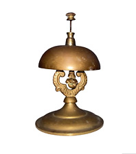 Vintage Brass Ornate Hotel Desk Bell Working 5