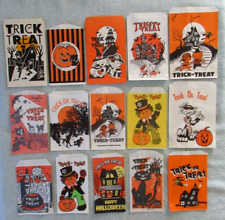 15 Vintage Halloween Paper Trick or Treat Candy Bag Lot Haunted House Witch JOL picture