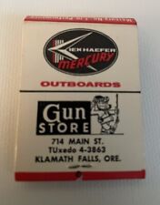 Vtg 1950’s Matchbook Kiekhaefer Mercury Gun Store Klamath Falls OR Full Unstruck picture