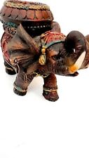 Vintage Resin Elephant Figurine Statue Colourful Painting Home Decore picture