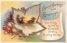Clapsaddle Thanksgiving Postcard Cheery Harvest Time Artist Signed PM 1912  R7 picture