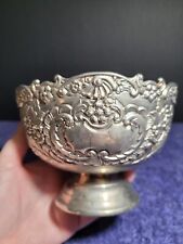 Vintage FB Rogers Silverplate Pedestal Bowl with Ornate High-Relief Design picture