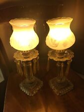Beautiful Vintage Lamp With Glass Lampshade And Free Additional Matching Lamp- picture