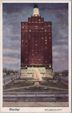 Claridge Hotel Atlantic City NJ Night View Fountain of Light c1930's Art picture