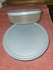 2 blue and clear tupperware containers picture
