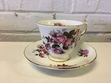 Vtg Shore & Coggins Queen Anne England Porcelain Cup & Saucer Floral Decoration picture