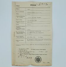 WW1 German Prussian Flanders Fields solider death certificate Belgium 1918 war picture