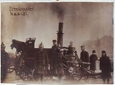 Russian Fire brigade&Helmets&Fire engine St.-Petersburg/ORIGINAL PHOTOGRAPH 1898 picture