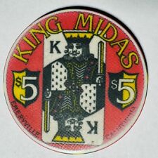 Vintage $5 King Midas Hotel Casino Poker Gaming Chip Emeryville CA Chipco picture