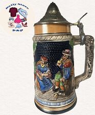 Vintage German Beer Stein With Lid Hand Painted Pre-Owned In Great Conditions picture
